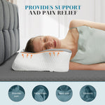 JONPONY Memory Foam Cervical Neck Pillow, Ergonomic Contour Design for Neck & Shoulder Pain Relief, Breathable