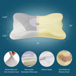 JONPONY Memory Foam Cervical Neck Pillow, Ergonomic Contour Design for Neck & Shoulder Pain Relief, Breathable