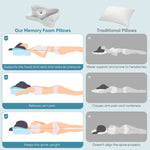 JONPONY Memory Foam Cervical Neck Pillow, Ergonomic Contour Design for Neck & Shoulder Pain Relief, Breathable