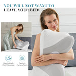 JONPONY Memory Foam Cervical Neck Pillow, Ergonomic Contour Design for Neck & Shoulder Pain Relief, Breathable