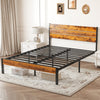 JONPONY Metal Bed Frame with Headboard & Footboard, 800LBS Mattress Foundation, Sturdy Noise-Free Slats, No Box Spring Needed, Easy Assembly, Rust Brown