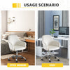 JONPONY Mid Back Armless Desk Chair, Fabric Upholstered Home Office Chair for Bedroom, Vanity Room