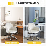 JONPONY Mid Back Armless Desk Chair, Fabric Upholstered Home Office Chair for Bedroom, Vanity Room