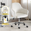 JONPONY Mid Back Armless Desk Chair, Fabric Upholstered Home Office Chair for Bedroom, Vanity Room
