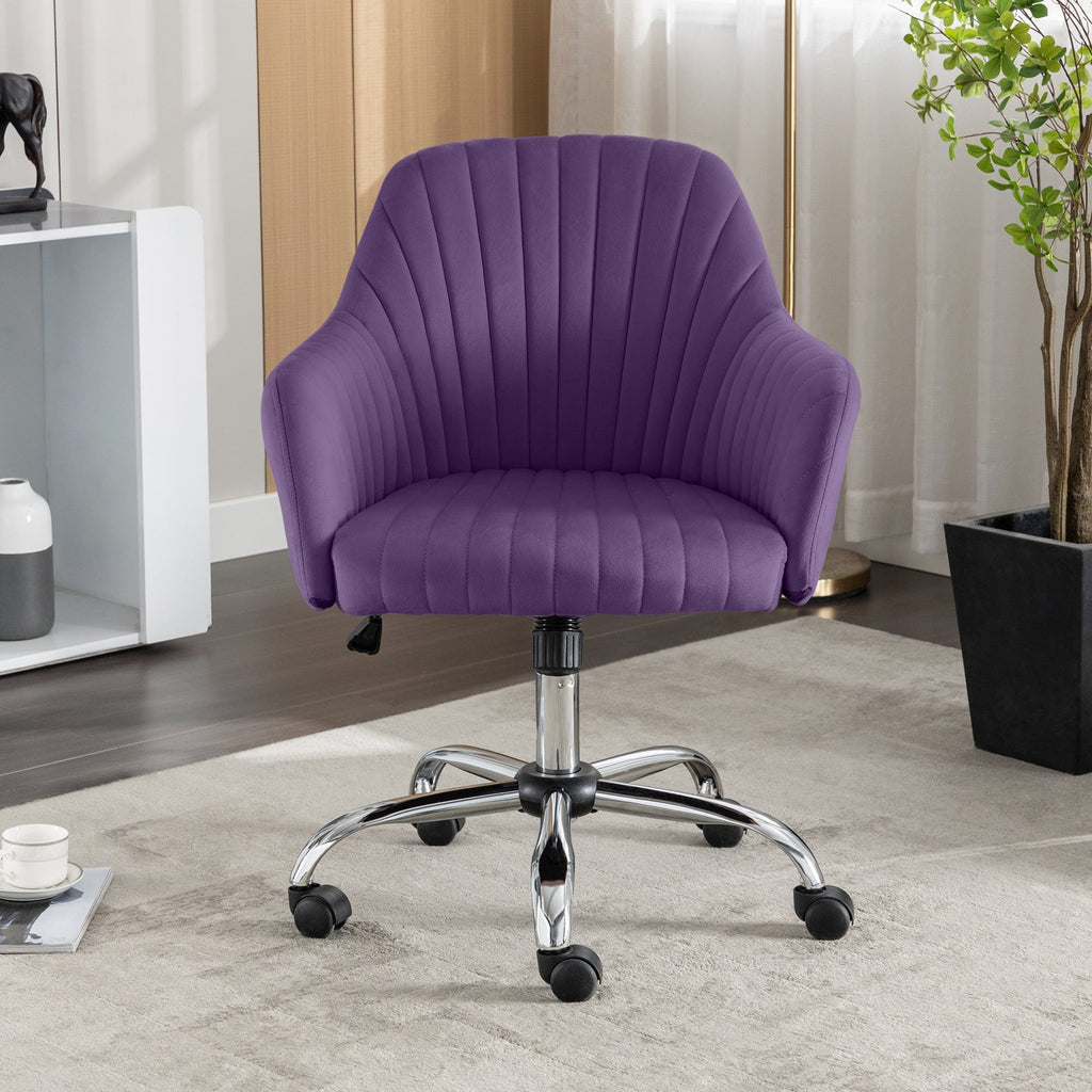 JONPONY Mid Back Armless Desk Chair, Fabric Upholstered Home Office Chair for Bedroom, Vanity Room