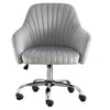 JONPONY Mid Back Armless Desk Chair, Fabric Upholstered Home Office Chair for Bedroom, Vanity Room