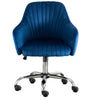 JONPONY Mid Back Armless Desk Chair, Fabric Upholstered Home Office Chair for Bedroom, Vanity Room