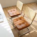 JONPONY Natural Rattan Dining Chairs Set of 2, Modern Dining Room Chairs with Solid Wood Back for Kitchen Living Room, Mid Century Breuer Design Inspired