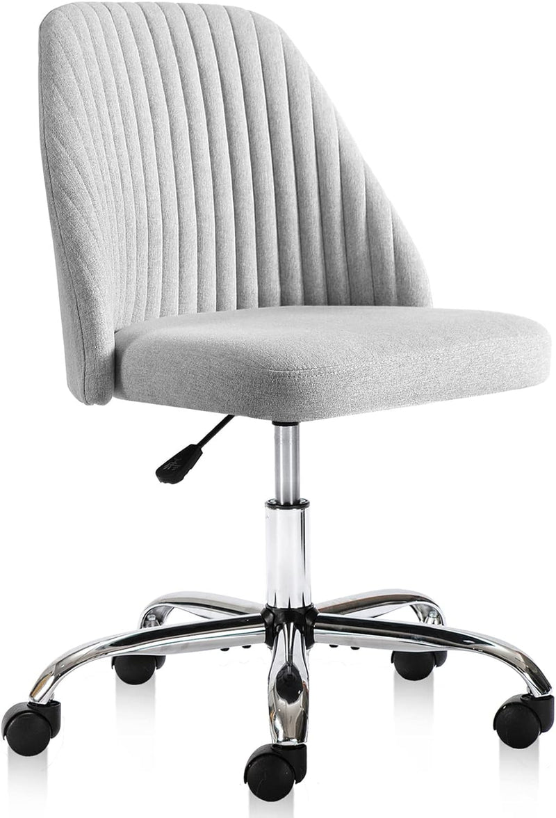 JONPONY Office Chair,Armless Swivel Desk Chair on Wheels Rolling Stool Salon Stool Computer Vanity Seat for Small Spaces,Make-up,Dressing Room