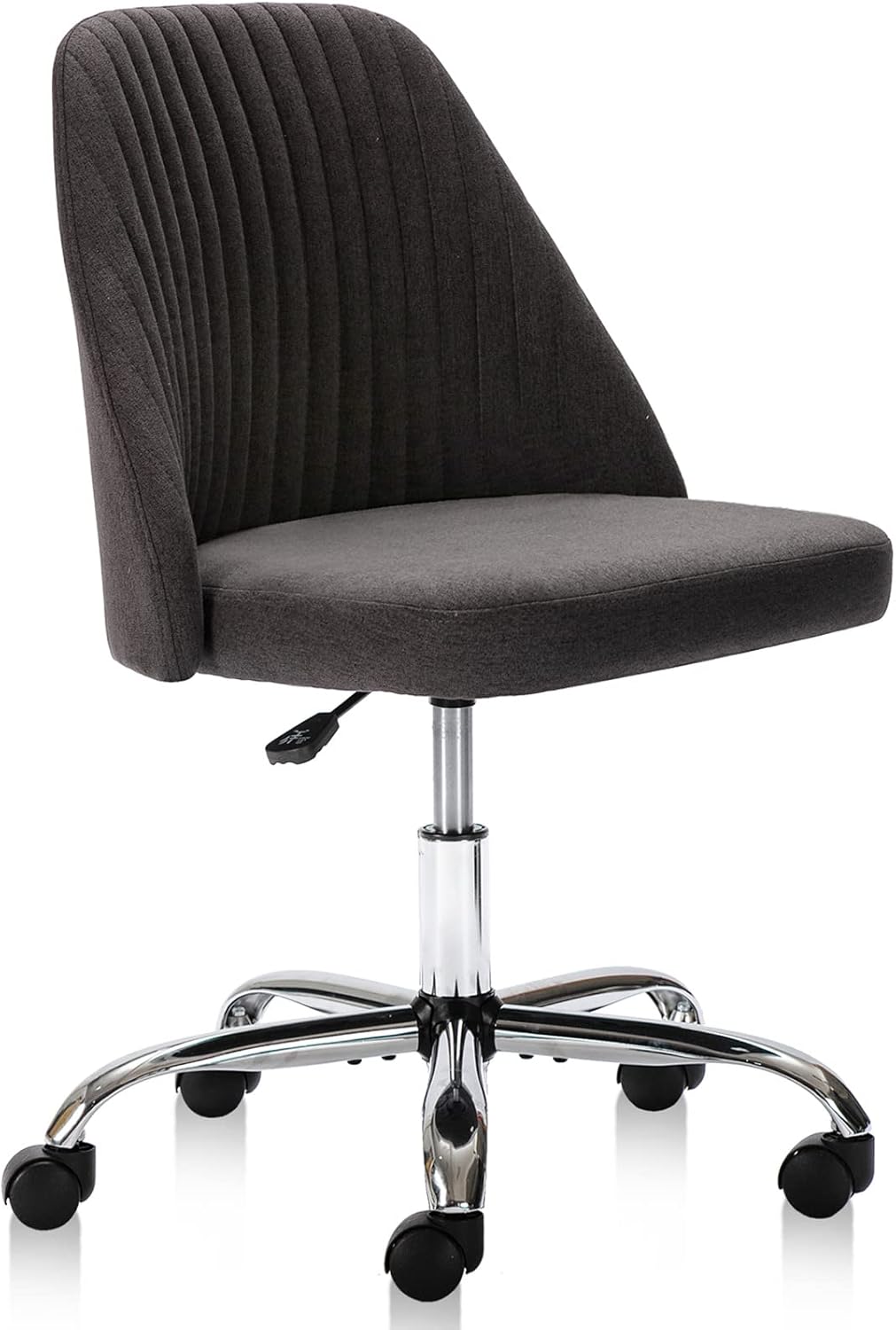 JONPONY Office Chair,Armless Swivel Desk Chair on Wheels Rolling Stool Salon Stool Computer Vanity Seat for Small Spaces,Make-up,Dressing Room