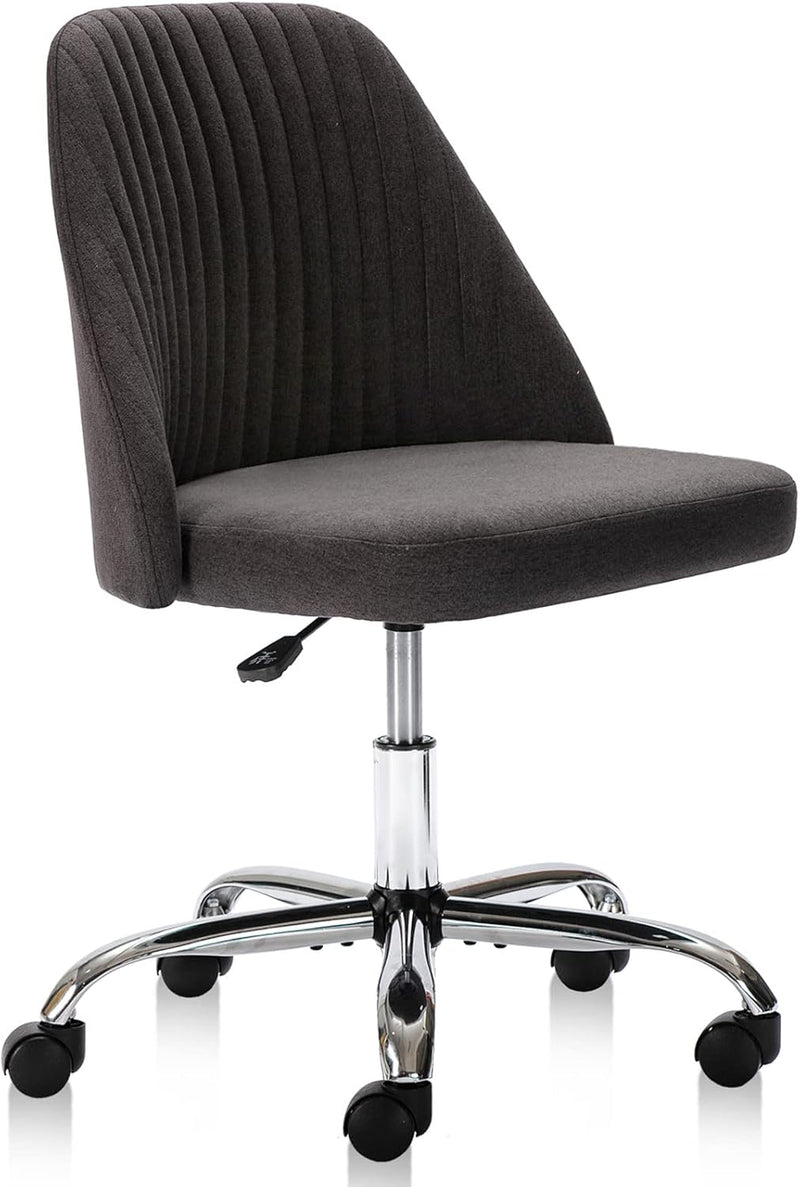 JONPONY Office Chair,Armless Swivel Desk Chair on Wheels Rolling Stool Salon Stool Computer Vanity Seat for Small Spaces,Make-up,Dressing Room