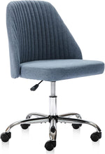 JONPONY Office Chair,Armless Swivel Desk Chair on Wheels Rolling Stool Salon Stool Computer Vanity Seat for Small Spaces,Make-up,Dressing Room