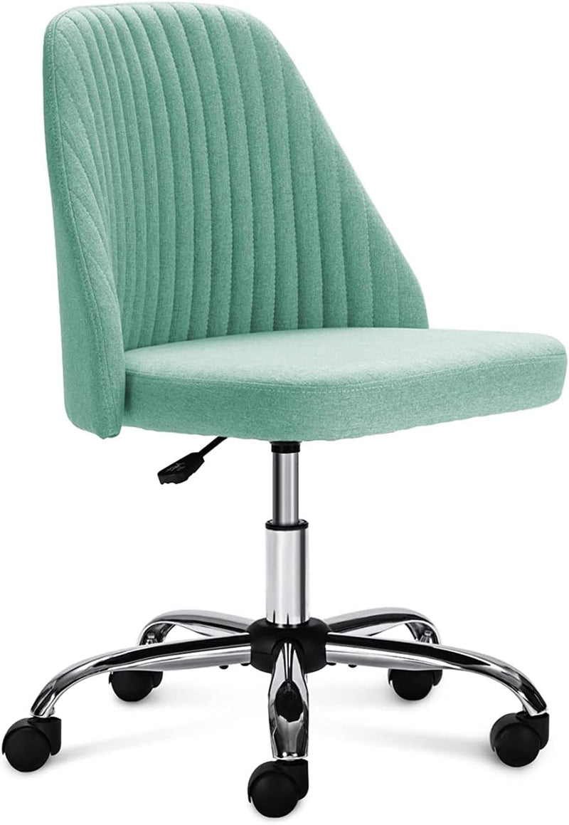 JONPONY Office Chair,Armless Swivel Desk Chair on Wheels Rolling Stool Salon Stool Computer Vanity Seat for Small Spaces,Make-up,Dressing Room