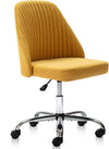JONPONY Office Chair,Armless Swivel Desk Chair on Wheels Rolling Stool Salon Stool Computer Vanity Seat for Small Spaces,Make-up,Dressing Room