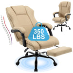 JONPONY Office Chair,Reclining Office Chairs with Footrest, PU Leather Computer Chairs,High Back Recliner Desk Chairs,Managerial Executive Chairs,Ergonomic Home Office Desk Chair