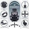 JONPONY Office Computer Desk Chair with Footrest, Ergonomic High-Back Mesh Rolling Work Swivel Reclining Chairs with Wheels, Comfortable Lumbar Support, Comfy Arms for Home, Bedroom, Gaming