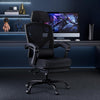 JONPONY Office Computer Desk Chair with Footrest, Ergonomic High-Back Mesh Rolling Work Swivel Reclining Chairs with Wheels, Comfortable Lumbar Support, Comfy Arms for Home, Bedroom, Gaming