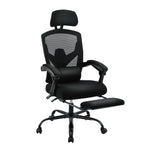 JONPONY Office Computer Desk Chair with Footrest, Ergonomic High-Back Mesh Rolling Work Swivel Reclining Chairs with Wheels, Comfortable Lumbar Support, Comfy Arms for Home, Bedroom, Gaming