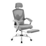 JONPONY Office Computer Desk Chair with Footrest, Ergonomic High-Back Mesh Rolling Work Swivel Reclining Chairs with Wheels, Comfortable Lumbar Support, Comfy Arms for Home, Bedroom, Gaming