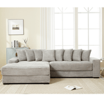 JONPONY Oversized Two-Piece Couches, L Shaped Sofa, Corduroy, Left Chaise Daybed,with Armrests,Eight Throw Pillows,Corner Sofa,Easy To Assemble, Black