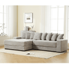 JONPONY Oversized Two-Piece Couches, L Shaped Sofa, Corduroy, Left Chaise Daybed,with Armrests,Eight Throw Pillows,Corner Sofa,Easy To Assemble, Black