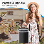 JONPONY Portable Countertop Ice Maker, Self-Cleaning, 9 Bullet Cubes in 6 Mins, 26.5Lbs in 24Hrs, with Handle, Basket and Scoop for Home, Kitchen, Party, RV, Camping