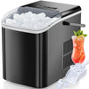 JONPONY Portable Countertop Ice Maker, Self-Cleaning, 9 Bullet Cubes in 6 Mins, 26.5Lbs in 24Hrs, with Handle, Basket and Scoop for Home, Kitchen, Party, RV, Camping