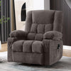 JONPONY Power Swivel Recliner Chair with Ergonomic for Adults, Oversized Recliner Single Sofa with Rocking Function, Side Pocket, Two Cup Holders and Remote Control for Living Room,Gray