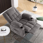 JONPONY Power Swivel Recliner Chair with Ergonomic for Adults, Oversized Recliner Single Sofa with Rocking Function, Side Pocket, Two Cup Holders and Remote Control for Living Room,Gray