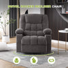 JONPONY Power Swivel Recliner Chair with Ergonomic for Adults, Oversized Recliner Single Sofa with Rocking Function, Side Pocket, Two Cup Holders and Remote Control for Living Room,Gray