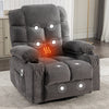 JONPONY Power Swivel Recliner Chair with Ergonomic for Adults, Oversized Recliner Single Sofa with Rocking Function, Side Pocket, Two Cup Holders and Remote Control for Living Room,Gray