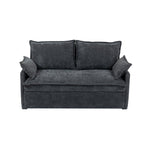 JONPONY Queen Size Pull Out Sleeper Sofa Couch Bed, Cloud Velvet Convertible Loveseat Futon Lounge Recliner Sofabed with Thicked Cushions and Side Storage for Living Room,Bedroom