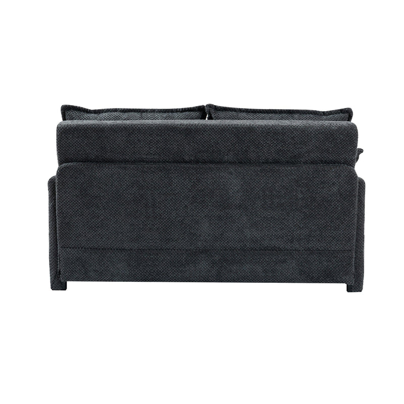 JONPONY Queen Size Pull Out Sleeper Sofa Couch Bed, Cloud Velvet Convertible Loveseat Futon Lounge Recliner Sofabed with Thicked Cushions and Side Storage for Living Room,Bedroom