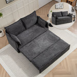 JONPONY Queen Size Pull Out Sleeper Sofa Couch Bed, Cloud Velvet Convertible Loveseat Futon Lounge Recliner Sofabed with Thicked Cushions and Side Storage for Living Room,Bedroom