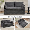 JONPONY Queen Size Pull Out Sleeper Sofa Couch Bed, Cloud Velvet Convertible Loveseat Futon Lounge Recliner Sofabed with Thicked Cushions and Side Storage for Living Room,Bedroom