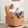 JONPONY Recliner Chair Swivel Glider Rocker Recliner,Faux Leather Living Room Nursery Reclining Sofa Chair with Lumbar Support,High Back,Upholstered Deep Seat
