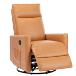 JONPONY Recliner Chair Swivel Glider Rocker Recliner,Faux Leather Living Room Nursery Reclining Sofa Chair with Lumbar Support,High Back,Upholstered Deep Seat