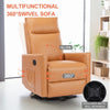 JONPONY Recliner Chair Swivel Glider Rocker Recliner,Faux Leather Living Room Nursery Reclining Sofa Chair with Lumbar Support,High Back,Upholstered Deep Seat