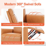 JONPONY Recliner Chair Swivel Glider Rocker Recliner,Faux Leather Living Room Nursery Reclining Sofa Chair with Lumbar Support,High Back,Upholstered Deep Seat