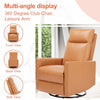 JONPONY Recliner Chair Swivel Glider Rocker Recliner,Faux Leather Living Room Nursery Reclining Sofa Chair with Lumbar Support,High Back,Upholstered Deep Seat