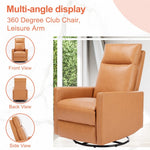 JONPONY Recliner Chair Swivel Glider Rocker Recliner,Faux Leather Living Room Nursery Reclining Sofa Chair with Lumbar Support,High Back,Upholstered Deep Seat