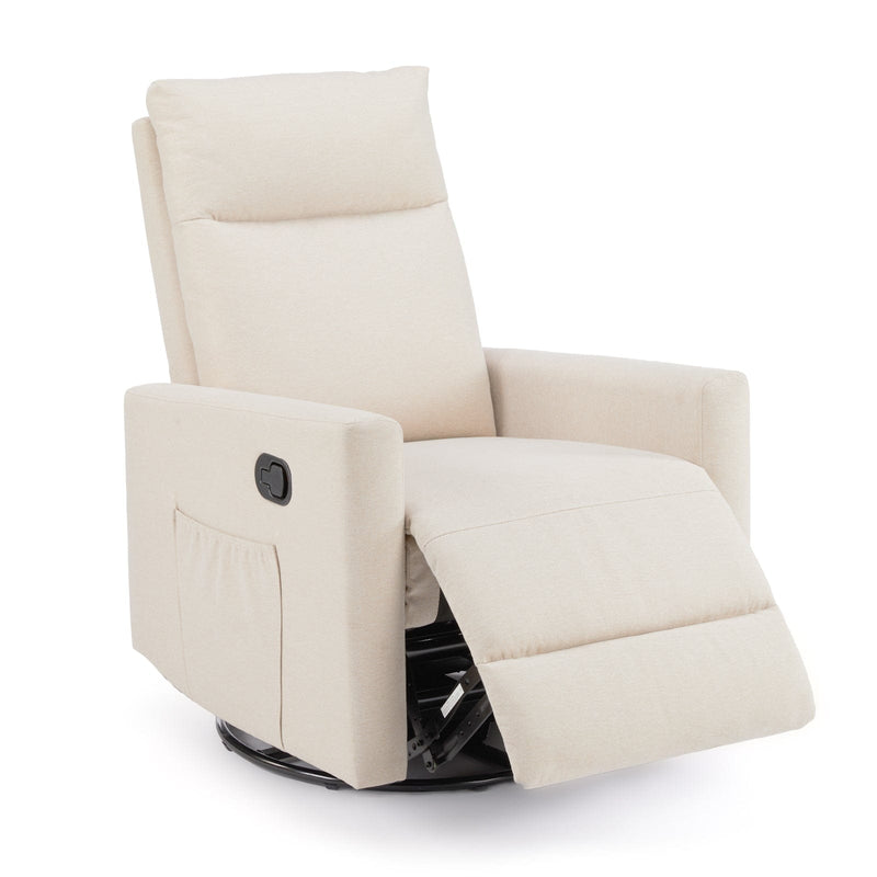 JONPONY Recliner Chair Swivel Glider Rocker Recliner,Faux Leather Living Room Nursery Reclining Sofa Chair with Lumbar Support,High Back,Upholstered Deep Seat