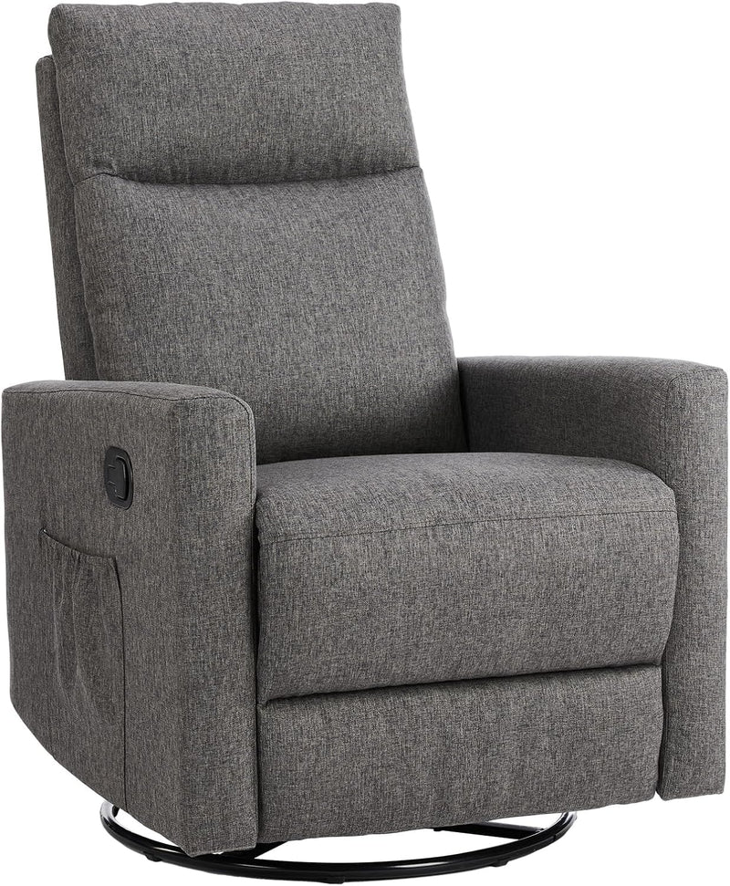 JONPONY Recliner Chair Swivel Glider Rocker Recliner,Faux Leather Living Room Nursery Reclining Sofa Chair with Lumbar Support,High Back,Upholstered Deep Seat