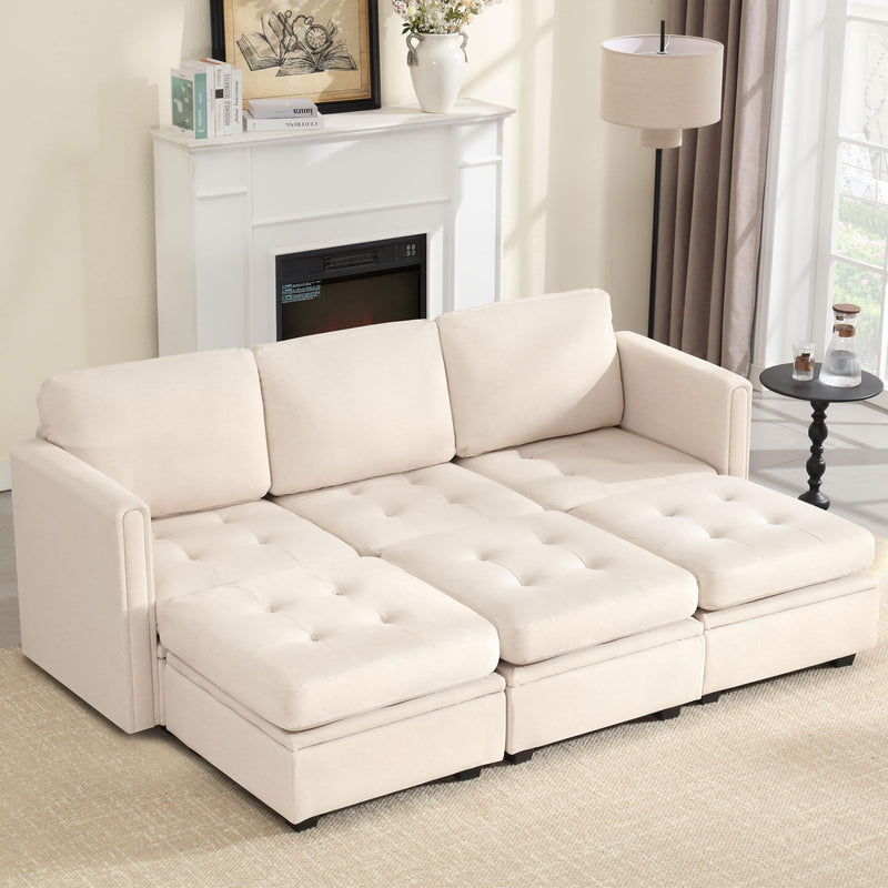 JONPONY Sectional Couch, Modular Sectional Sofa Pet-Friendly Couch with Storage, Sleeper Sectional Sofa, Comfortable Convertible Sectional Couches for Living Room
