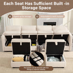 JONPONY Sectional Couch, Modular Sectional Sofa Pet-Friendly Couch with Storage, Sleeper Sectional Sofa, Comfortable Convertible Sectional Couches for Living Room