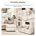 JONPONY Sectional Couch, Modular Sectional Sofa Pet-Friendly Couch with Storage, Sleeper Sectional Sofa, Comfortable Convertible Sectional Couches for Living Room