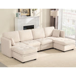 JONPONY Sectional Couch, Modular Sectional Sofa Pet-Friendly Couch with Storage, Sleeper Sectional Sofa, Comfortable Convertible Sectional Couches for Living Room