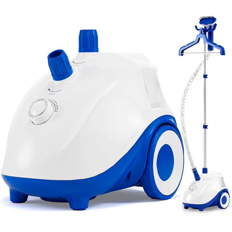 JONPONY Standing Garment Steamer 1500W, Professional Wrinkle Remover with 1.7L Water Tank for 55 Min Continuous Steaming, Heats in 45 Seconds, Height Adjustable with Roll Wheels