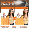 JONPONY Standing Garment Steamer 1500W, Professional Wrinkle Remover with 1.7L Water Tank for 55 Min Continuous Steaming, Heats in 45 Seconds, Height Adjustable with Roll Wheels