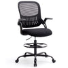 JONPONY Tall Drafting Office Chair,Desk Chair with Ergonomic Lumbar Support for Home, Office, Bedroom, for Adults,Black
